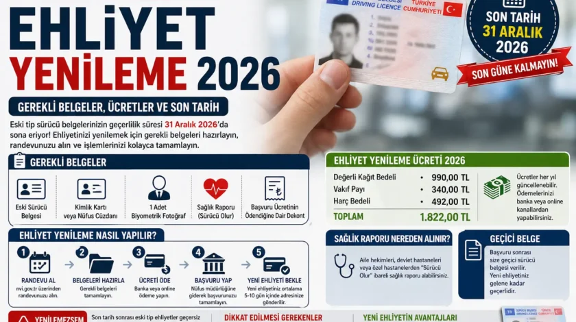 ehliyet yenileme 2026